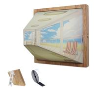 Naked Eye 3D Vision Night Light, Three Dimensional Visual Effect LED Lights, Creative Wall-Mounted Decorative Lamp, Classic Art Work Design (Seaside, Charging Model)