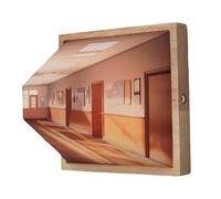 Naked Eye Visual Night Light, Optical Illusion Wall Art Atmosphere Lamp, USB Plug-in Decorative Lamp with 3 Color Light Effect, Punchfree Wall-Mounted LED Painting Light, for Home Decor (Corridor)