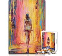 Naked Girl in Paint Puzzles for Adults 1000 Piece Brain Challenge Learning Game Thoughtful Surprise for Celebrations Size 38x52cm