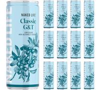 Naked Life Alcohol Free Gin & Tonic Cans - Low Sugar, Low Calorie Non Alcoholic Drinks - Alcohol Free Cocktails & Mocktails Ready to Drink - Classic G&T Taste, 12 x 250ml Cocktail Cans