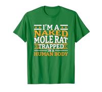 Naked Mole Lover Hilarious Rodent Animal Naked Mole Rat T-Shirt, Men, Kelly Green, Large