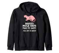 Naked Mole-rat Lover Gift | Naked Mole-rats Make Me Happy Zip Hoodie