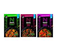 Naked Noodles 3 x Flavours - Singapore Style Curry, Korean Style Bbq Beef, Thai Style Sweet Chilli