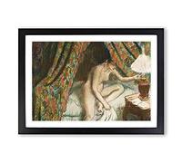 Naked Woman in Bed by Edgar Degas Framed Print | A2 Black Framed Wall Art | Ready to Hang | Modern Nature Picture | Living Room Bedroom Lounge Office