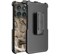 Nakedcelllphone Combo for Motorola Edge 2025 Phone Case, Rugged Case and Belt Clip Holster Holder (Compatible with MagSafe) - Bush Camo Design