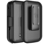 Nakedcellphone Case and Belt Clip Combo for Sonim XP3plus 5G Flip Phone (XP3 Plus X320, 2025), Textured Hard Cover and Holster/Holder - Black Tread