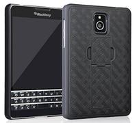 Nakedcellphone Case for AT&T BlackBerry Passport, Black Kickstand Case Slim Hard Shell Cover for AT&T BlackBerry Passport (SQW100-3)