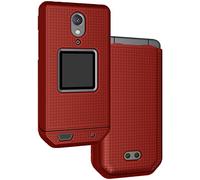 Nakedcellphone Case for CAT S22 Flip Phone, Slim Hard Shell Protector Cover - Red