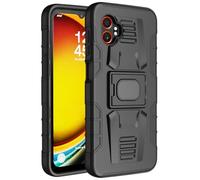 Nakedcellphone Case for Galaxy XCover 7 Pro, Rugged Ring Grip Cover with Stand [Built-in Mounting Plate] for Samsung XCover7 Pro Phone (2025, SM-G766) - Matte Black