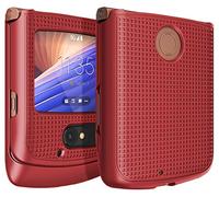 Nakedcellphone Case for Motorola RAZR 5G Flip Phone, [Red] Protective Snap-On Hard Shell Cover [Grid Texture] for Motorola Moto RAZR 5G Flip Phone (2020) XT2071