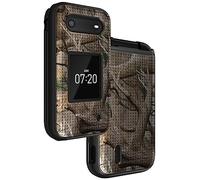 Nakedcellphone Case for Nokia 2760 Flip Phone, [Outdoor Camouflage] Slim Hard Shell Protector Cover with Grid Texture - Tree Leaf Real Woods Camo Design