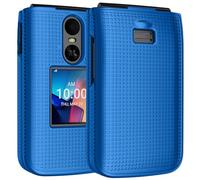 Nakedcellphone Case for TCL Flip 4 Phone, Slim Hard Shell Protector Cover [Anti-Fingerprint, Grid Texture] for T440 (2025) - Cobalt Blue