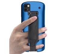 Nakedcellphone Case + Hand Strap Combo for Zebra TC53 TC58 Mobile Computer Scanner, Textured Slim Hard Shell Protector Cover with Kickstand - Cobalt Blue
