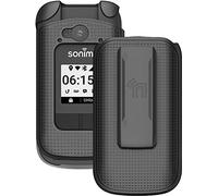 Nakedcellphone Case with Clip for Sonim XP3 Plus Flip Phone, Slim Hard Shell Cover and [Rotating/Ratchet] Belt Hip Holster Holder Combo for T-Mobile/Verizon XP3plus XP3900 - Black