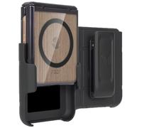 Nakedcellphone Electro Combo for Motorola RAZR Ultra 2025 Phone Case with Belt Clip Holster Holder - Built-in Screen Protector - Hinge Cover - Compatible with MagSafe - Black/Clear