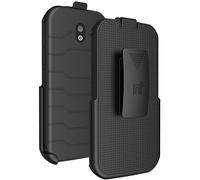 Nakedcellphone Holster for CAT S42, Black [Rotating/Ratchet] Belt Clip Holder Case [with Kickstand] for Caterpillar CAT S42 Phone (and S42 H+)