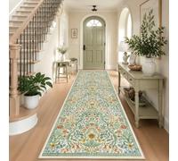 NakedCloud 3x10 Floral Runner Rug for Hallway Washable Kitchen Runner Rug