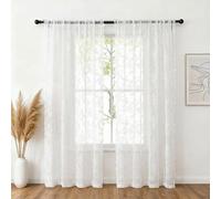 NAKIHOUSE Lace Voile Curtain, 2 Panels Net Curtains for Windows 108 Drop