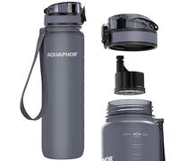 Nakii Filtered Water Bottle, Leakproof, BPA-Free, Motivational Markings, Travel, Everyday Use. 40-Gallon Filter, Replaces 300 Plastic Water Bottles. Includes 1 Filter, 22 FL Oz, Grey by Aquaphor