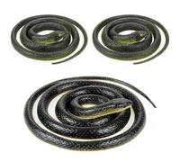 NAKIMO 3 Pieces Realistic Rubber Snake 50” & 31.5” Fake Snake Toy for Garden Props and Practical Joke
