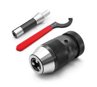 Nakkaa Super Heavy Duty 1/32"-1/2" Drill Chuck with R8 Shank Adapter Precision Integrated Keyless Drill Chuck