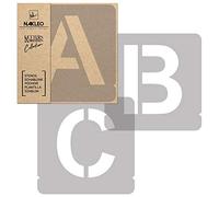 NAKLEO Alphabet Painting Stencils Set 42 Pcs, 14 cm Letters & Numbers Modern Sans Capital Font, Reusable Plastic Drawing Templates for Crafts, DIY Wall Floor Wood