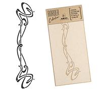 NAKLEO Border Wall Stencil 21x45cm, Art Nouveau Ornament Pattern, Reusable Plastic Template, Painting Stripe DIY Art and Craft Home Decor, Fabric Furniture Wood Paper Patio