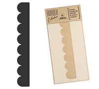 NAKLEO Border Wall Stencil 21x45cm, Geometric Frill Semicircles Ruffle Pattern, Reusable Plastic Template, Painting Stripe DIY Art and Craft Home Decor, Fabric Furniture Wood Paper Patio