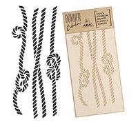 NAKLEO Border Wall Stencil 21x45cm, Rope Sailing Knots Pattern, Reusable Plastic Template, Painting Stripe DIY Art and Craft Home Decor, Fabric Furniture Wood Paper Patio