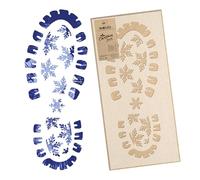 NAKLEO Christmas Painting Stencil 21x45cm, Reusable Plastic Template Santa’s Footsteps, Holiday Patterns for Spraying and Drawing, Art and Craft Decoration for Window Wall Wood Door Cards