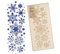 NAKLEO Christmas Painting Stencil 45x95cm, Reusable Plastic Template Snowflake Border, Holiday Patterns for Spraying and Drawing, Art and Craft Decoration for Window Wall Wood Door Cards