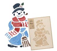 NAKLEO Christmas Painting Stencil 59x95cm, Reusable Plastic Template Snowman, Holiday Patterns for Spraying and Drawing, Art and Craft DIY Decoration for Window Wall Wood Door Cards