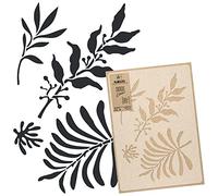 NAKLEO Floral Large Wall Painting Stencil 43x64 cm, Hand Painted Leaves Pattern, Reusable Plastic Flower Template, DIY Art and Craft Home Decor, Floor Wood Fabric Furniture