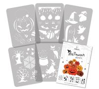 NAKLEO Halloween Painting Stencils Set, 5 Pcs 21x30cm Pumpkin Tree Cat Witch Bat, Plastic and Reusable Drawing Templates, Children Room Decor, Craft DIY Wall Furniture Paper Wood