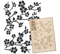 NAKLEO Large Wall Painting Stencil 43x64 cm, Cherry Blossoms Tree Sakura Pattern, Reusable Plastic Template, DIY Art and Craft Home Decor, Floor Wood Fabric Furniture