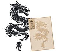 NAKLEO Large Wall Painting Stencil 43x64 cm, Chinese Dragon Oriental Pattern, Reusable Plastic Template, DIY Art and Craft Home Decor, Floor Wood Fabric Furniture