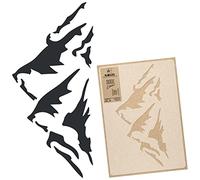NAKLEO Large Wall Painting Stencil 43x64 cm, Mountains Peaks Travel Pattern, Reusable Plastic Template, DIY Art and Craft Home Decor, Floor Wood Fabric Furniture