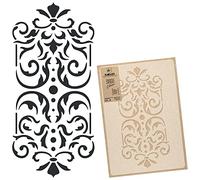 NAKLEO Large Wall Painting Stencil 59x95 cm, Classic Baroque Ornament Pattern, Reusable Plastic Template, DIY Art and Craft Home Decor, Floor Wood Fabric Furniture