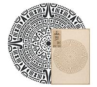 NAKLEO Mandala Large Painting Stencil Diameter 39 cm, Aztec Circle Mandala Geometric Ornament, Reusable Plastic Template DIY Art and Craft, Wall Floor Wood Fabric Furniture