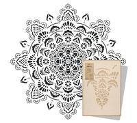 NAKLEO Mandala Painting Large Stencil, Diameter 197 cm, Boho Mandala Stencil, Reusable Plastic Template, Art Craft DIY, Big Geometric Mandala Pattern for Painting Wall Floor Wood Fabric Furniture