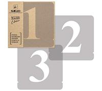NAKLEO Numerals Painting Stencils Set 12 Pcs, 10 cm Numbers & Signs Times Roman Font, Reusable Plastic Drawing Templates for Crafts, DIY Wall Floor Wood