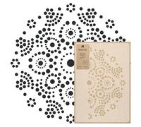 NAKLEO Painting Large Stencil, Diameter 60 cm, Aboriginal Dot Mandala Stencil, Reusable Plastic Template, Art Craft DIY, Big Geometric Orient Pattern for Painting Wall Floor Wood Fabric Furniture