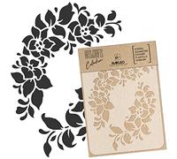 NAKLEO Painting Stencil for Crafts A3 30x42cm, Flowers Frame Floral Pattern, Reusable Plastic DIY & Scrapbooking Drawing Template, Decoupage Art Home Decor, Wall Wood Fabric Furniture