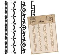 NAKLEO Painting Stencil for Crafts A3 30x42cm, Mini Border Ornament Pattern, Reusable Plastic DIY & Scrapbooking Drawing Template, Decoupage Art Home Decor, Wall Wood Fabric Furniture