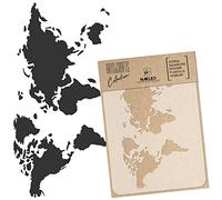 NAKLEO Painting Stencil for Crafts A3 30x42cm, World Map Holiday Pattern, Reusable Plastic DIY & Scrapbooking Drawing Template, Decoupage Art Home Decor, Wall Wood Fabric Furniture
