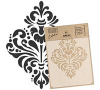 NAKLEO Painting Stencil for Crafts A4 21x30cm, Damask Ornament Classic Pattern, Reusable Plastic DIY & Scrapbooking Drawing Template, Decoupage Art Home Decor, Wall Wood Fabric Furniture