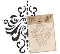 NAKLEO Painting Stencil for Crafts A4 21x30cm, Damask Ornament Classic Pattern, Reusable Plastic DIY & Scrapbooking Drawing Template, Decoupage Art Home Decor, Wall Wood Fabric Furniture