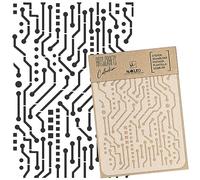NAKLEO Painting Stencil for Crafts A4 21x30cm, Integrated Circuit Chip Pattern, Reusable Plastic DIY & Scrapbooking Drawing Template, Decoupage Art Home Decor, Wall Wood Fabric Furniture