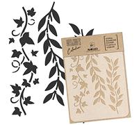 NAKLEO Painting Stencil for Crafts A4 21x30cm, Leaves Mini Border Pattern, Reusable Plastic DIY & Scrapbooking Drawing Template, Decoupage Art Home Decor, Wall Wood Fabric Furniture