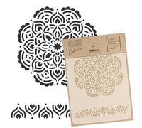 NAKLEO Painting Stencil for Crafts A4 21x30cm, Mandala Rangoli Pattern, Reusable Plastic DIY & Scrapbooking Drawing Template, Decoupage Art Home Decor Plaster Concrete, Wall Wood Fabric Furniture
